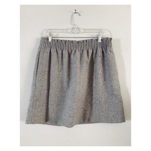 J. Crew Gray Wool Paperbag Waist Mini Skirt Sz 10